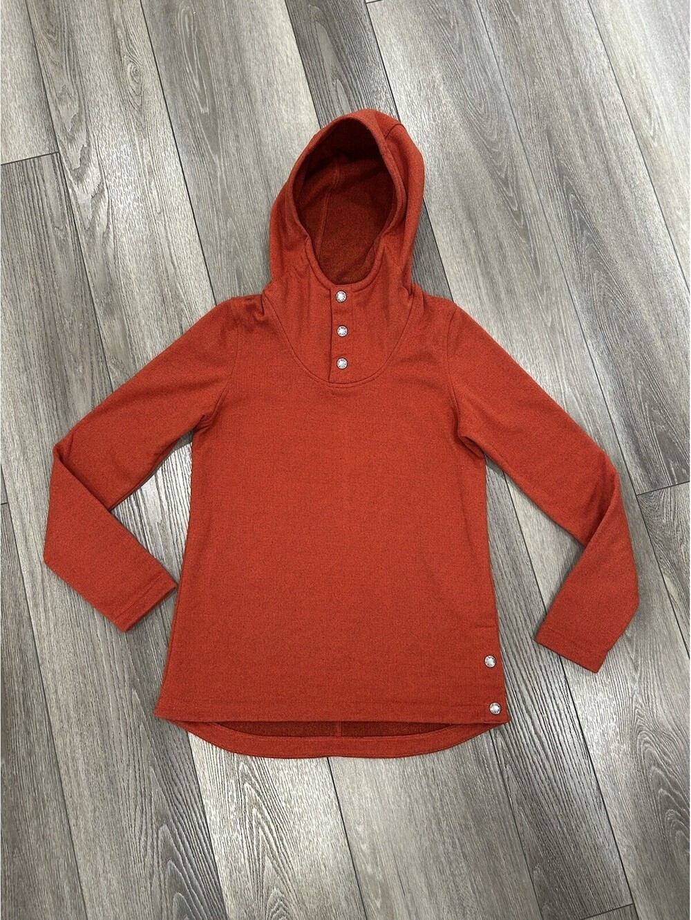 The North Face TNF Sweater Pullover Dark Orange Women's Small Three Buttons